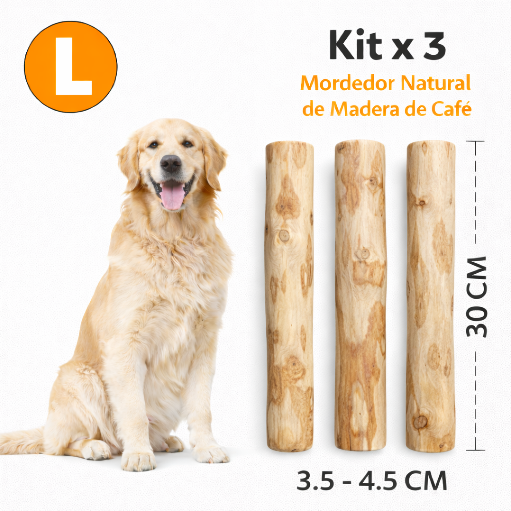 Mordedor Madera de Café para Perros X3un