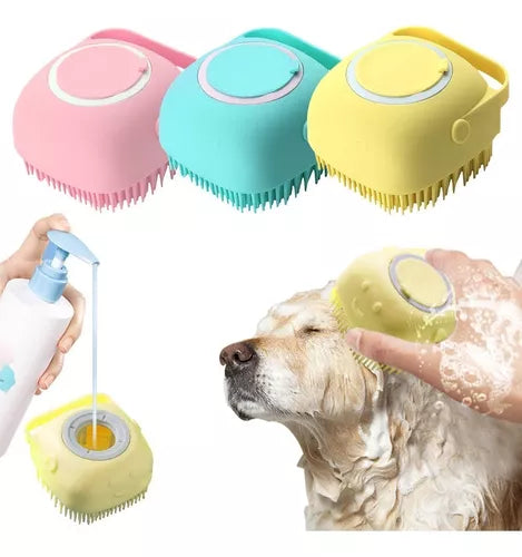 Cepillo Dispensador Champú Mascota Bañar